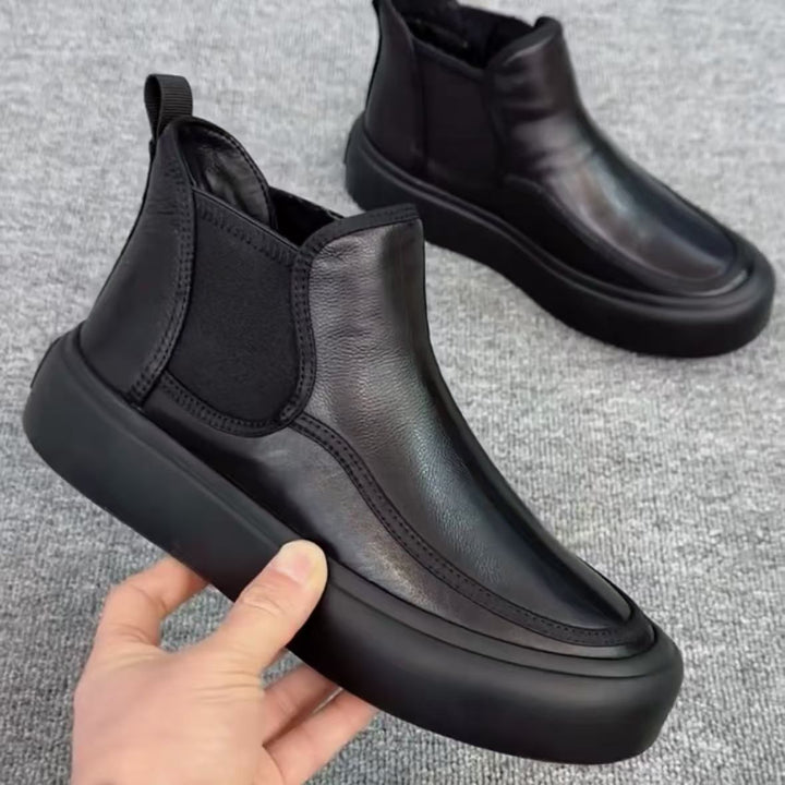 Herren-Chelsea-Stiefel aus Echtleder mit Warmfutter