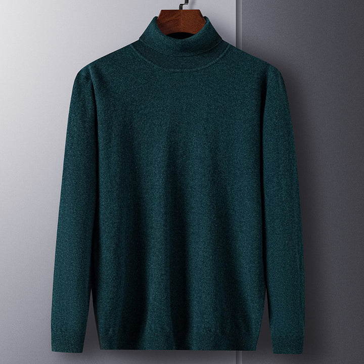 Herren-Kaschmirpullover, Rollkragen, körperbetonter Schnitt