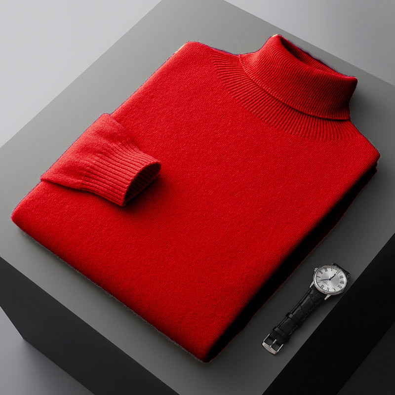 Herren-Wollpullover, Rollkragen, 350g, warm