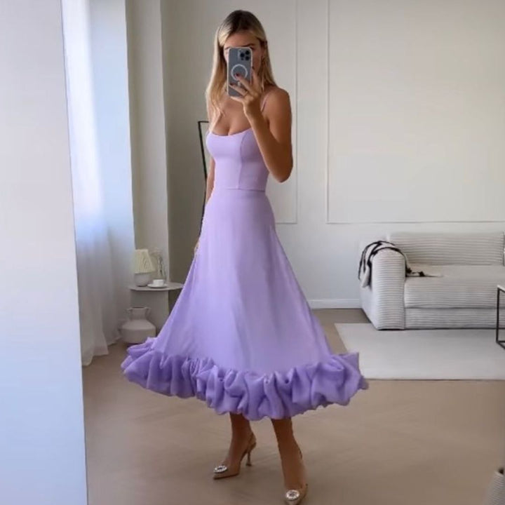 Drune | Charmantes Midi-Dress mit Rüschen