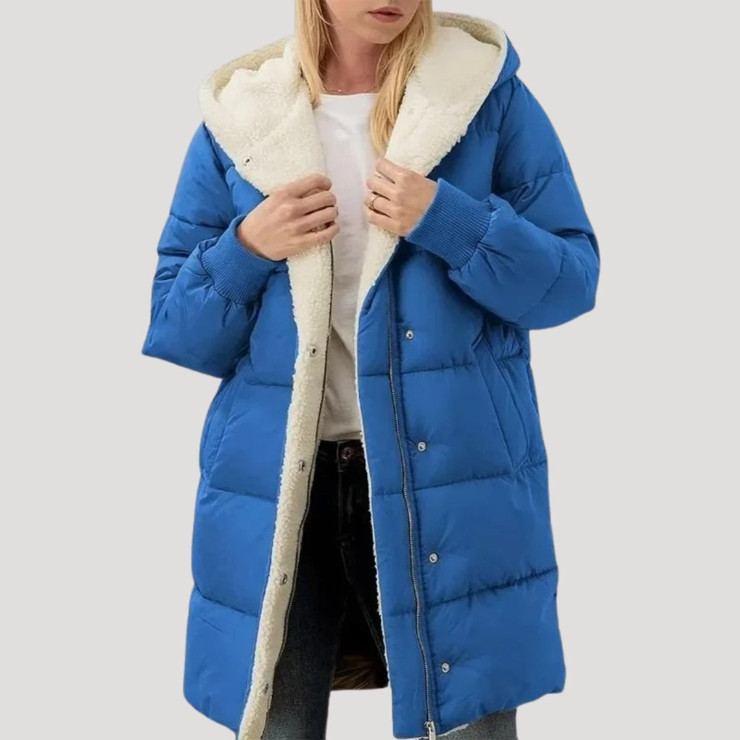 Drune | Damen Faux-Fur gefütterte Jacke Lange Jackenstil
