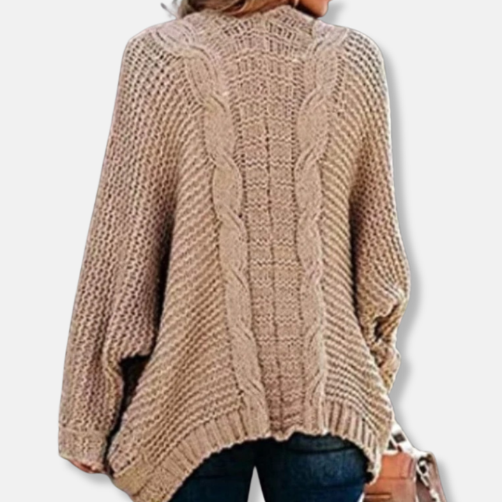 Drune | Woll Übergroßer Cardigan - Gerippter Offener Fronttaschen Cardigan