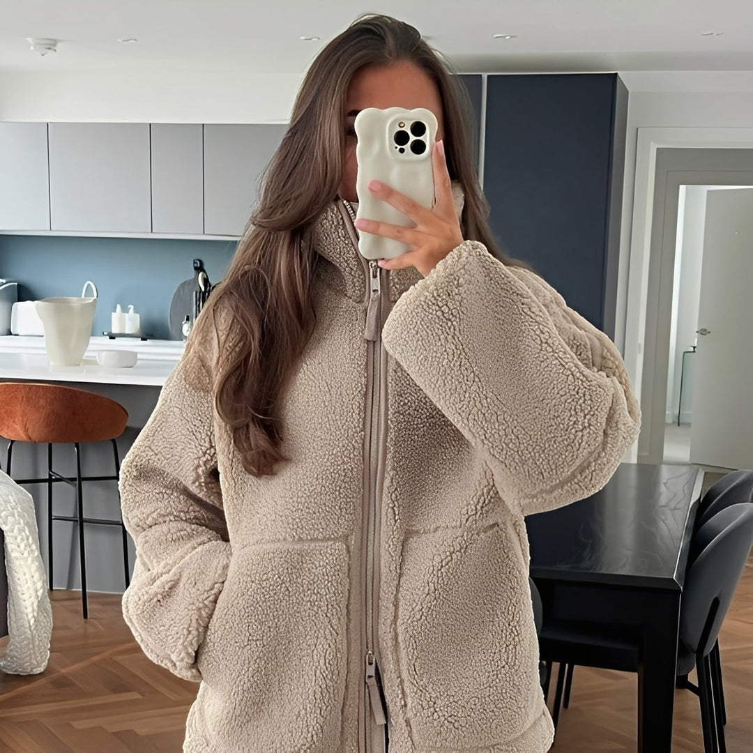 Drune | Warmer und dicker Wollmantel mit Rollkragen für Frauen