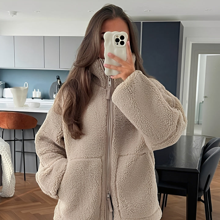 Drune | Warmer und dicker Wollmantel mit Rollkragen für Frauen