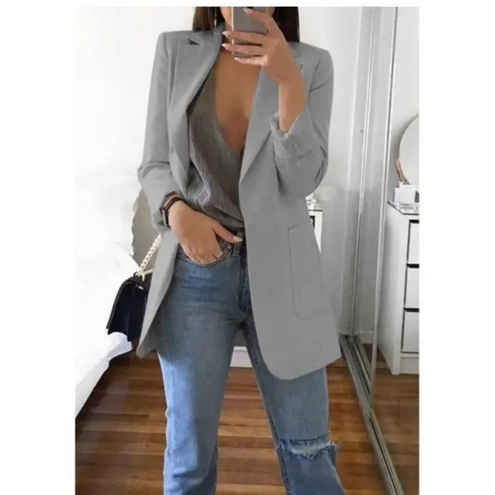 Drune | Doppelreihiger Blazer mit Druck, Damen Bürooutfit