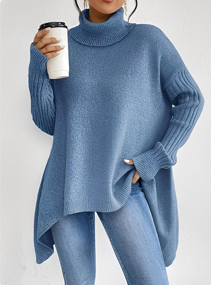 Drune | Eleganter langer Damenpullover mit Rollkragen