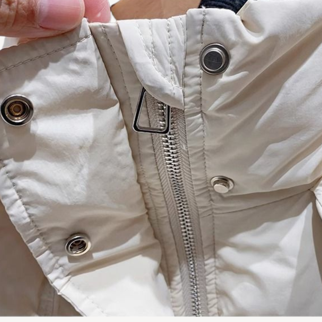 Drune | Übergroße Damen Pufferjacke mit Hohem Kragen und Reißverschluss