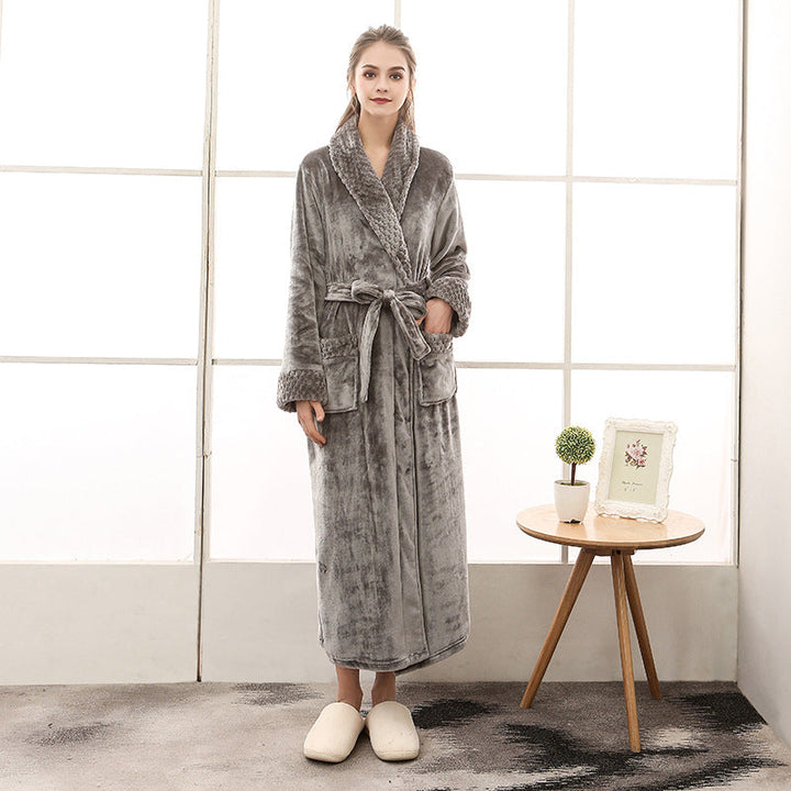 Drune | Eleganter Coral Fleece Flanell-Bademantel für Paare