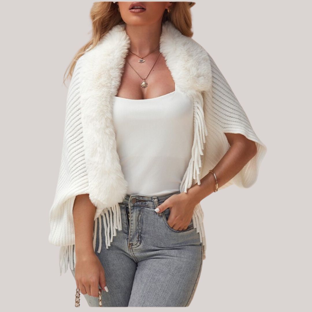 Drune | Kragen Schal Poncho Strickjacke
