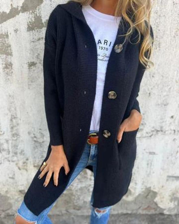 Drune | Kapuzenstrickjacke mit Taschen