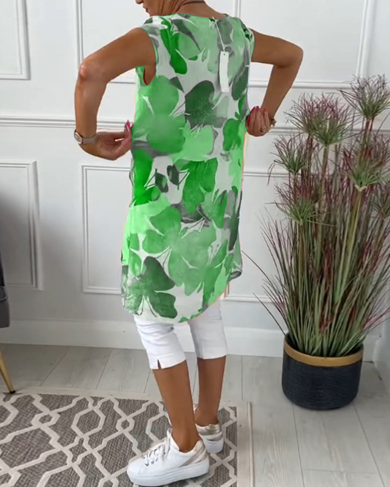 Drune | Lässiges Longtop mit Farbenfrohem Blumenprint