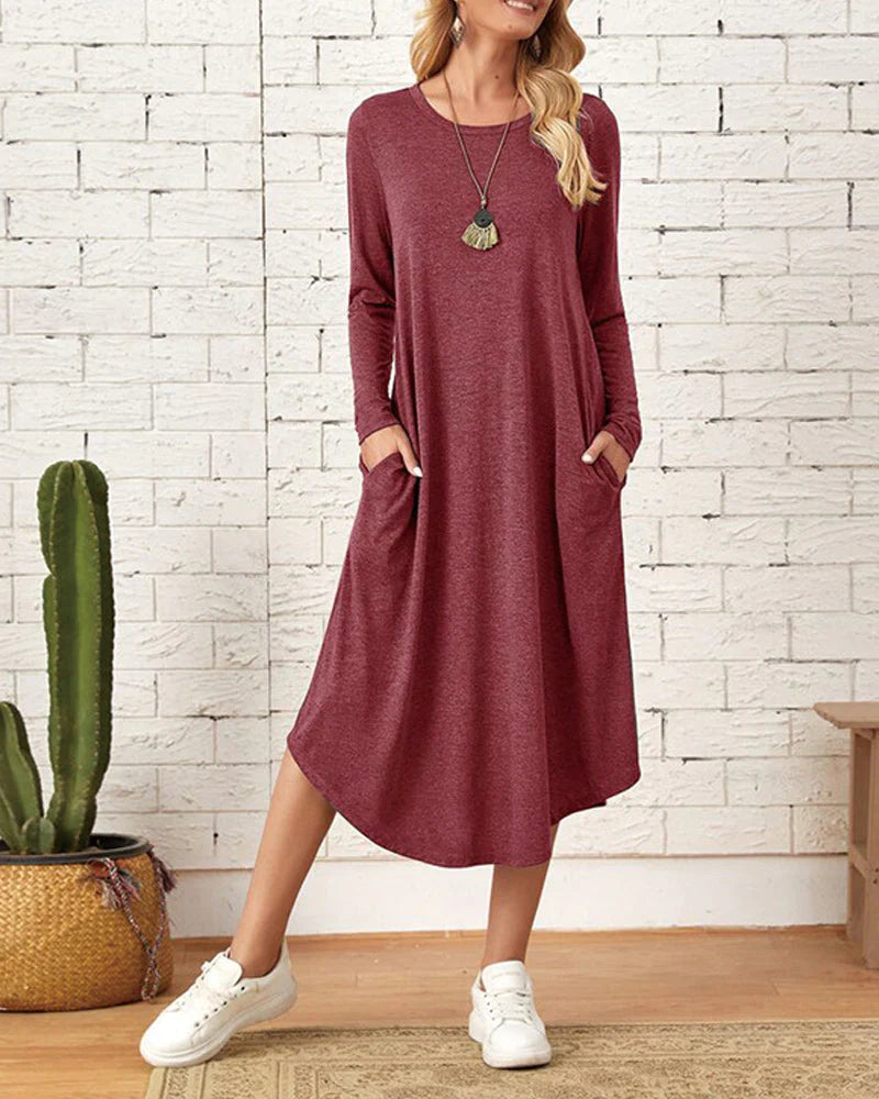 Drune - Langärmeliges lockeres Kleid