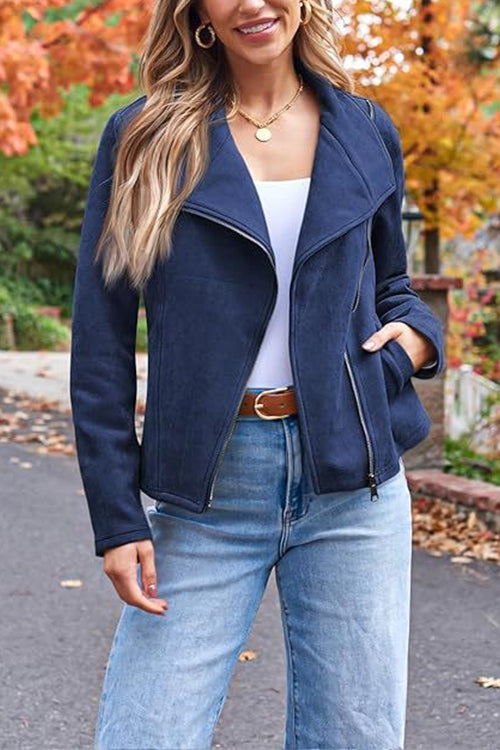 Drune | Up Pocketed Faux Suede Motorradjacke (in 7 Farben)