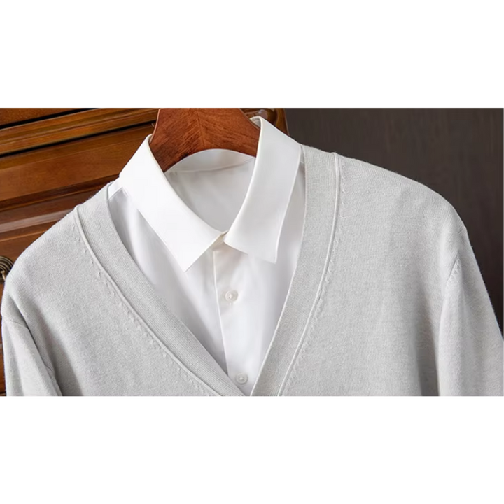 Drune | Herren Strickjacke Mit Knöpfen, Leichter Stoff, Klassischer V-ausschnitt