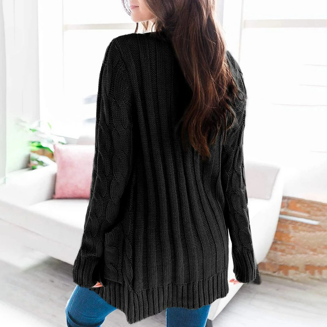 Drune | Stylische Lange Strickjacke Für Damen Mit Knopfleiste