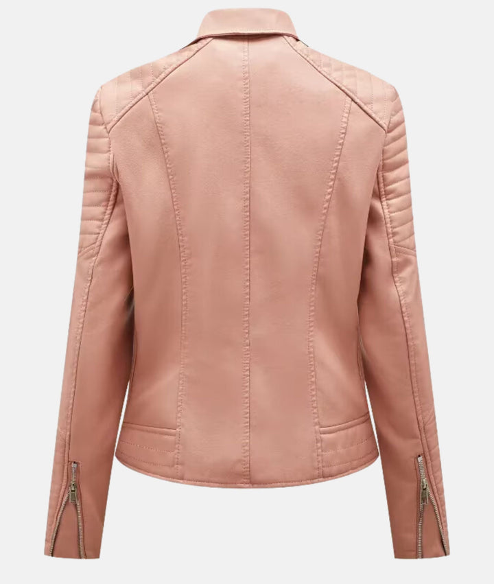 Drune | Damen Lederjacke ohne Kapuze - Stilvolle Bikerjacke