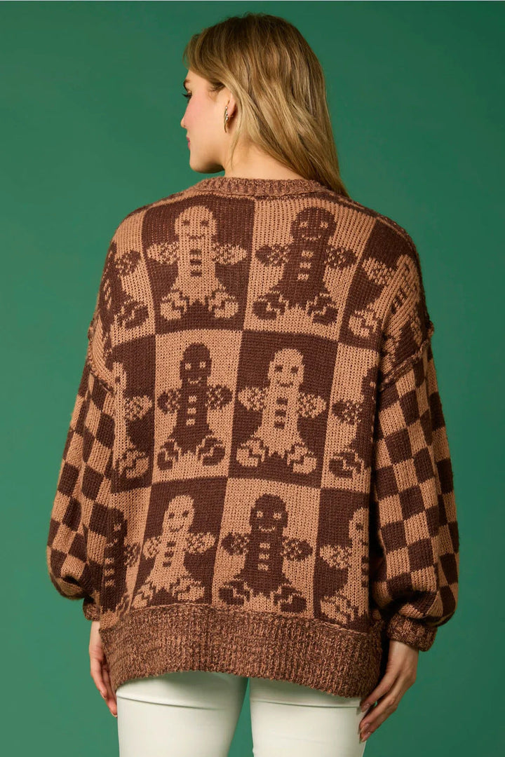 Drune | Zuckerstangen-Weihnachtsnadeln & Lebkuchenmann Strickpullover