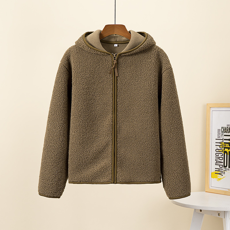 Drune | Kapuzenjacke mit Reißverschluss und Weichem Sherpa Stoff, Fleece Weste