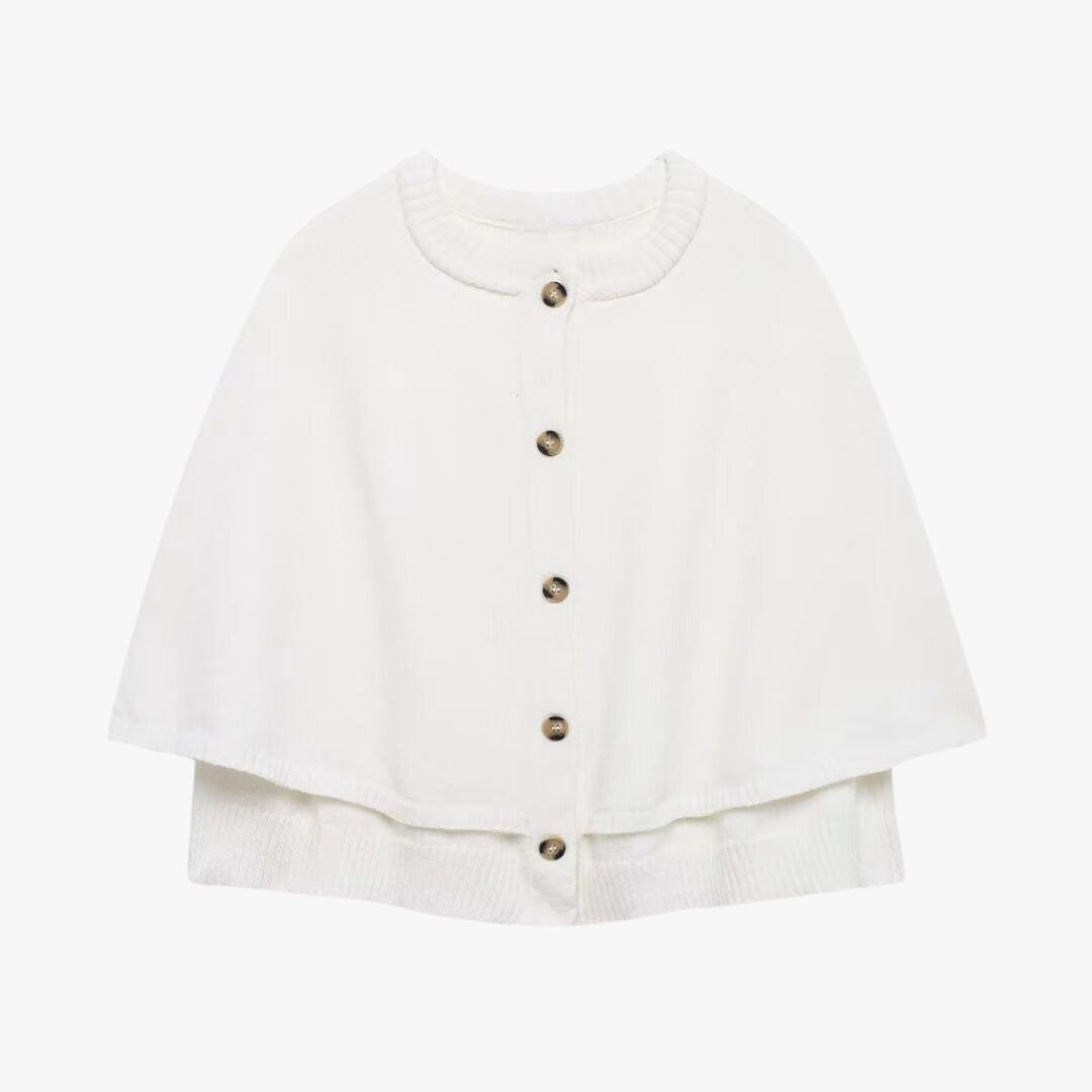 Drune | Strick Cape Mit Knöpfen Und Gestuftem Saum