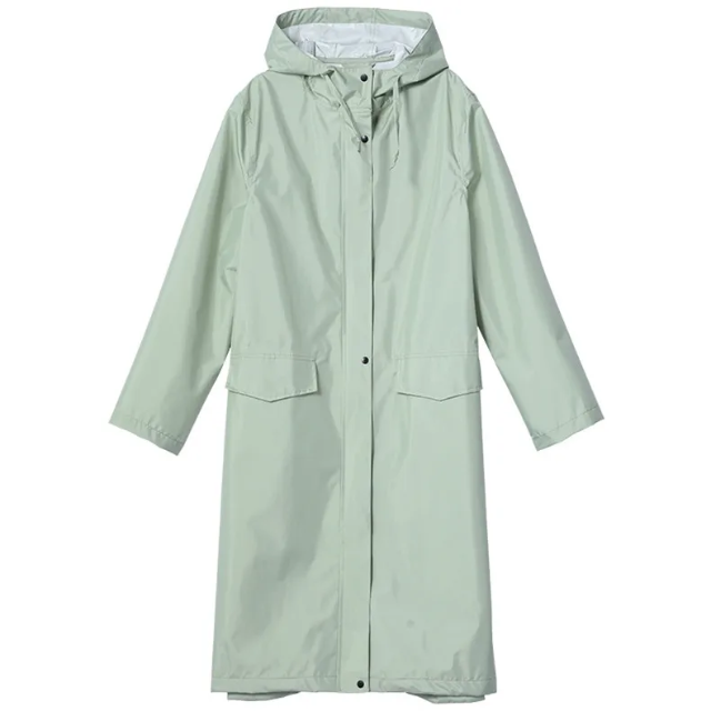 Damen Regenjacke Wasserdicht Lang Leicht mit Kapuze