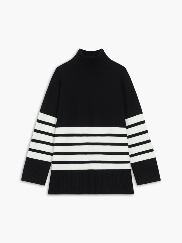 Drune | Miss Paris mock neck striped sweater