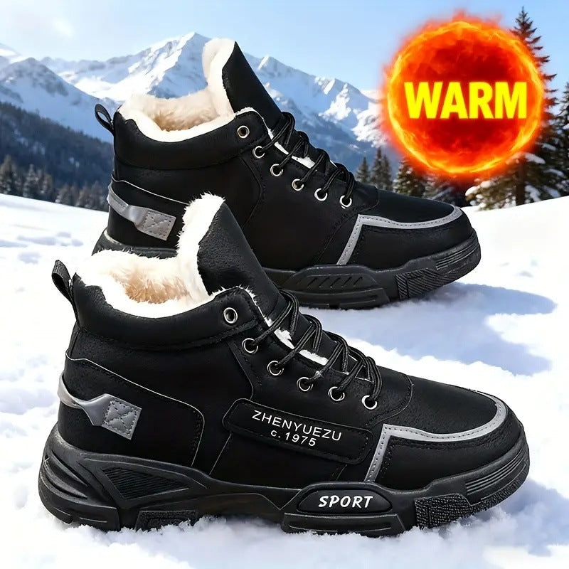 Gefütterte Herren-Winterstiefel, hoher Schaft