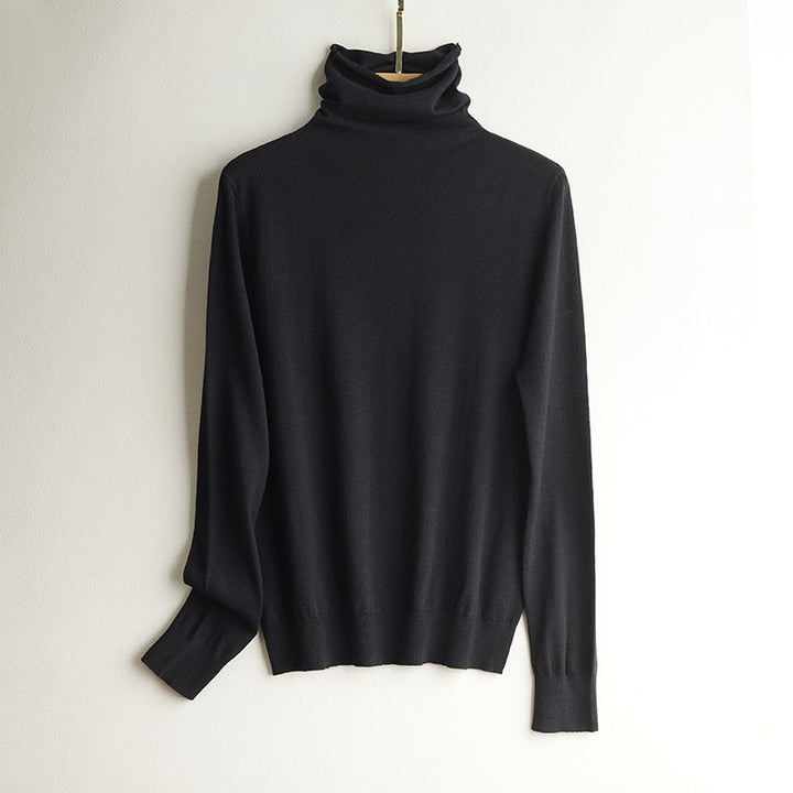 Damen-Strickpullover aus Seide, Stehkragen