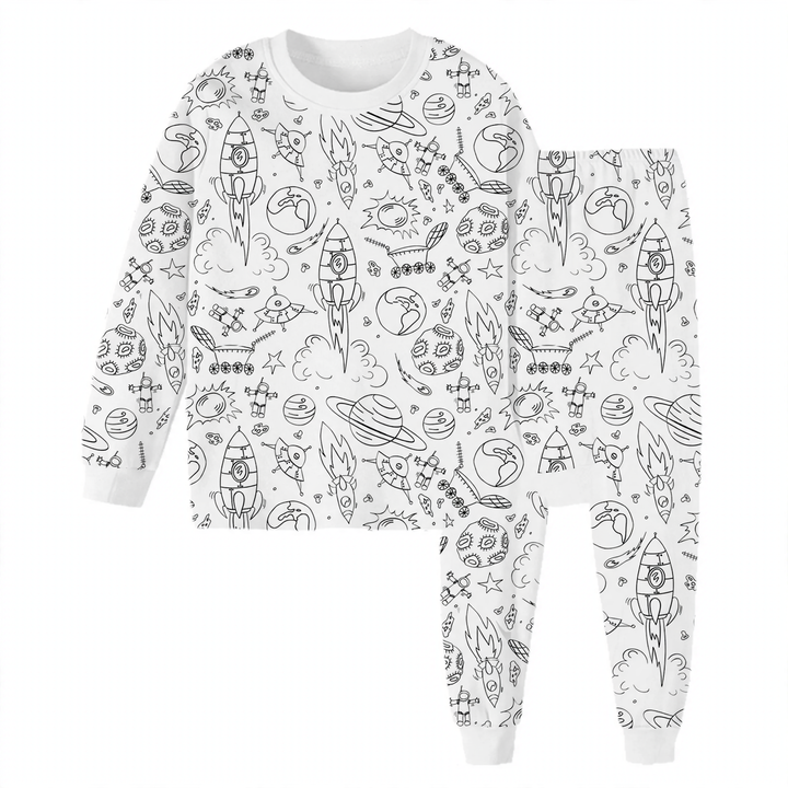 Kinder-Pyjama-Set, DIY-Malset, Baumwolle
