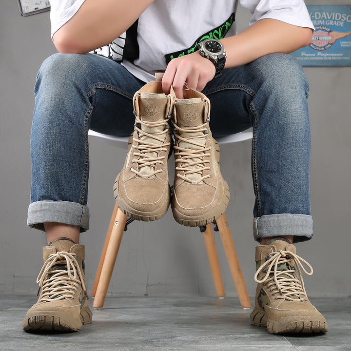 Herren-Martinstiefel aus Echtleder, knöchelhoch