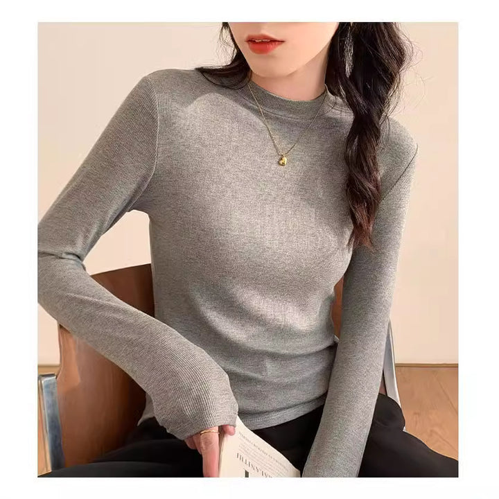 Damen-Strickshirt mit Stehkragen