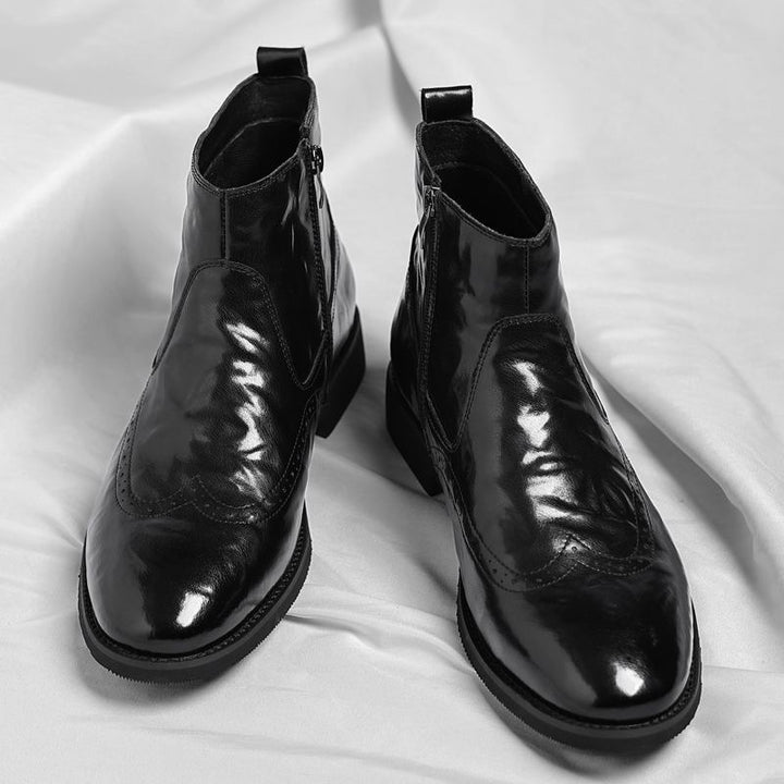 Herren-Lederstiefel, Business-Casual, gefüttert