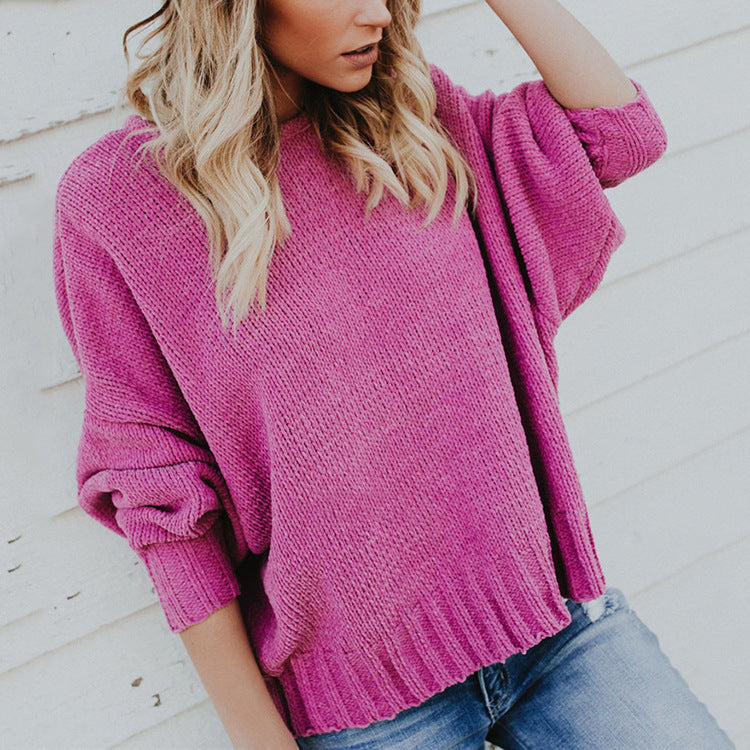 Damen Oversized Strickpullover mit lässigem Schnitt und Rippstruktur Drune