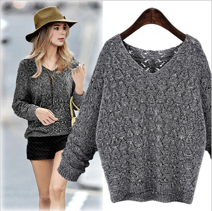 Damen luftiger Strickpullover mit filigranem Ajour-Muster Drune