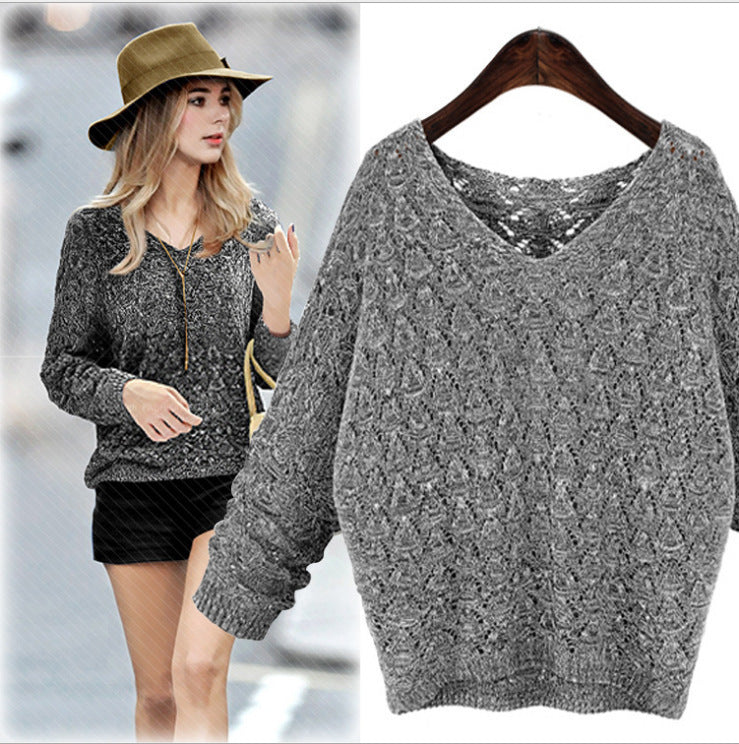 Damen luftiger Strickpullover mit filigranem Ajour-Muster Drune