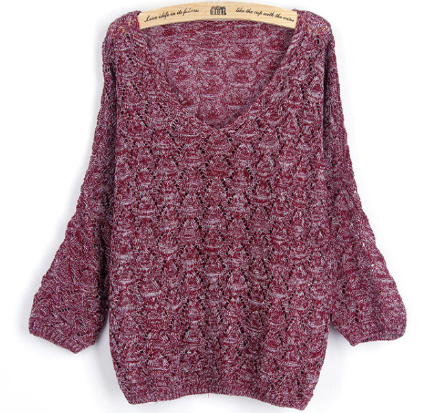 Damen luftiger Strickpullover mit filigranem Ajour-Muster Drune