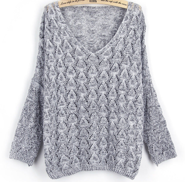 Damen luftiger Strickpullover mit filigranem Ajour-Muster Drune