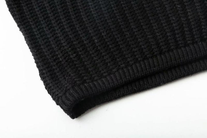 Damen Grobstrickpullover mit fransigen Ärmeln Drune