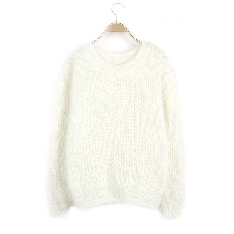 Damen Flauschiger Pullover mit strukturiertem Design und Rundhalsausschnitt Drune