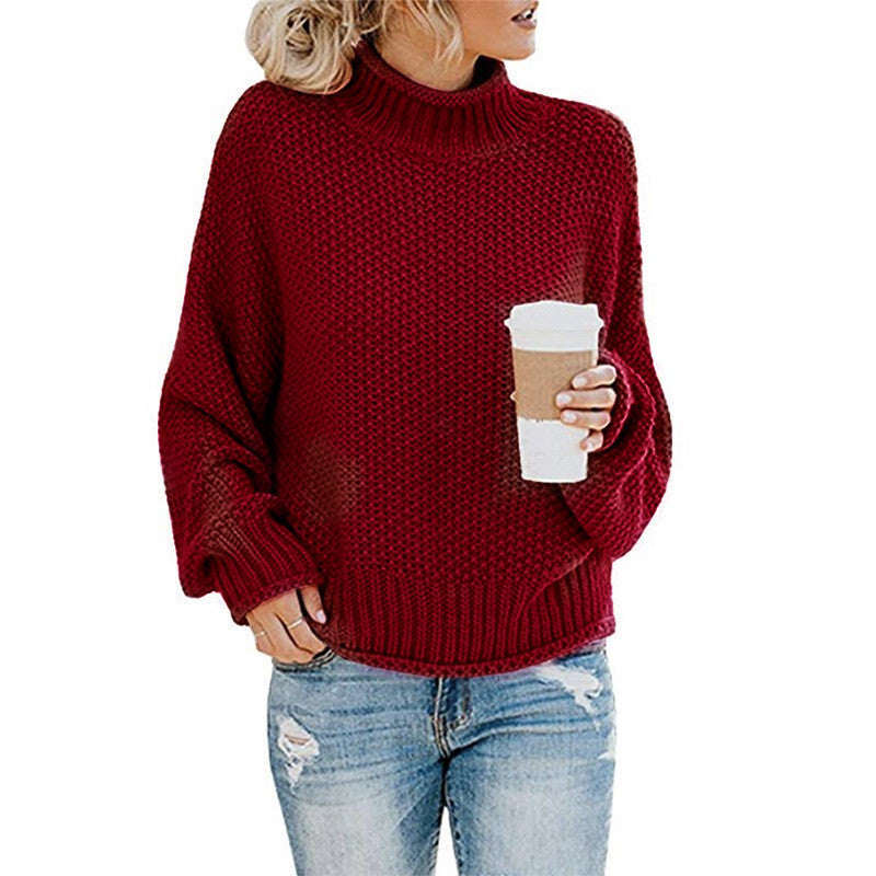Damen Hochwertiger Strickpullover mit Rollkragen und lässiger Passform Drune