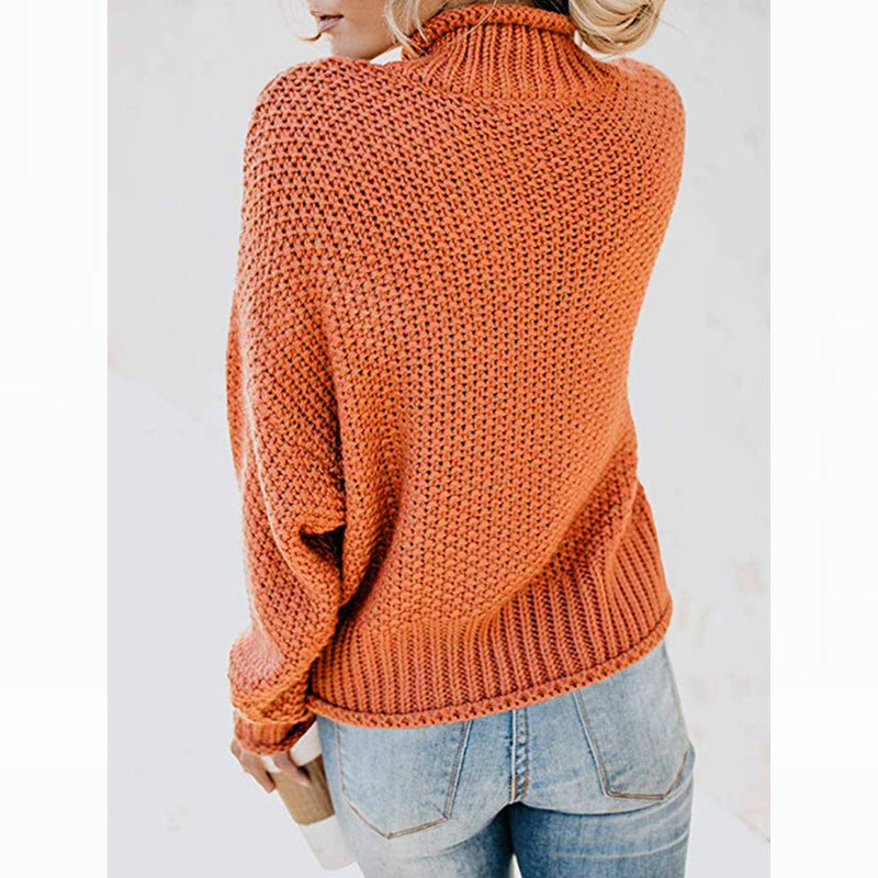 Damen Hochwertiger Strickpullover mit Rollkragen und lässiger Passform Drune