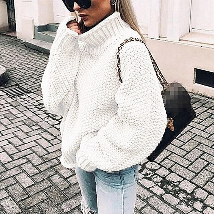 Damen Hochwertiger Strickpullover mit Rollkragen und lässiger Passform Drune