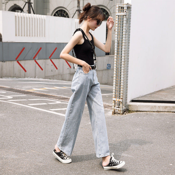 Damen Weit geschnittene Denim-Hose Drune