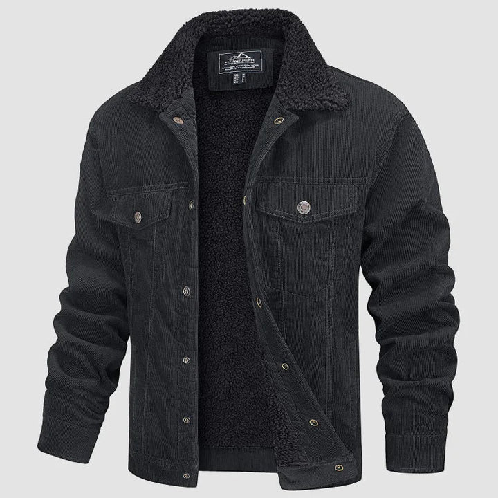 Drune | Elegante und bequeme Herrenjacke aus samtartigem Cord mit Sherpa-Futter