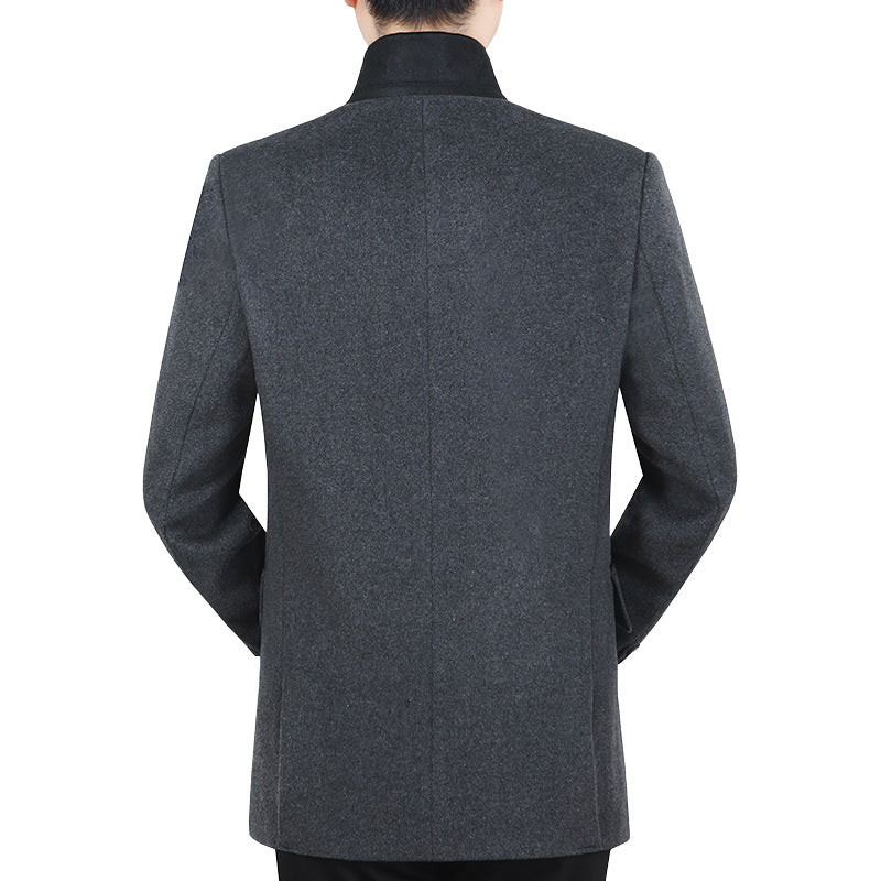 Herren Elegantes Wollmix-Sakko mit Samtkragen und taillierter Passform Drune