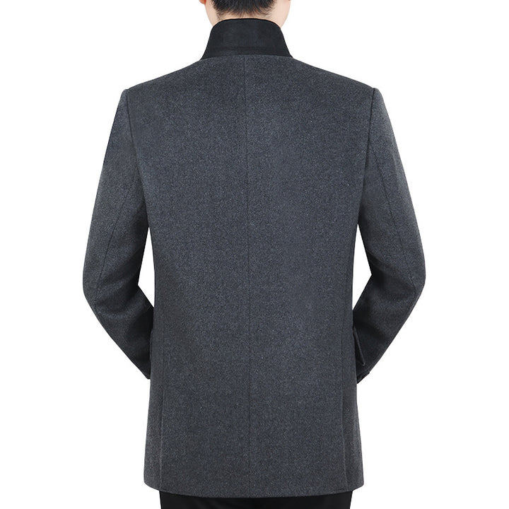 Herren Elegantes Wollmix-Sakko mit Samtkragen und taillierter Passform Drune