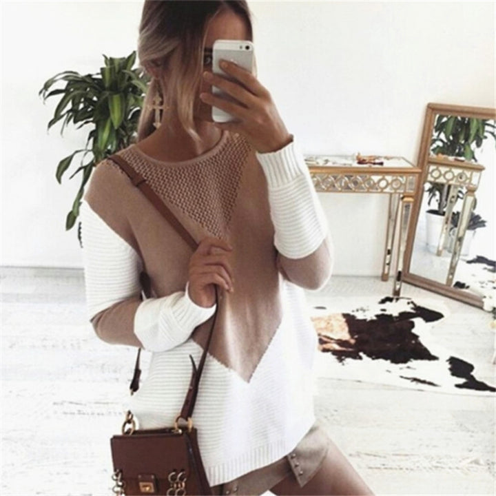 Damen Grobstrick Pullover mit modernem Chevron-Muster und weichfließender Silhouette Drune