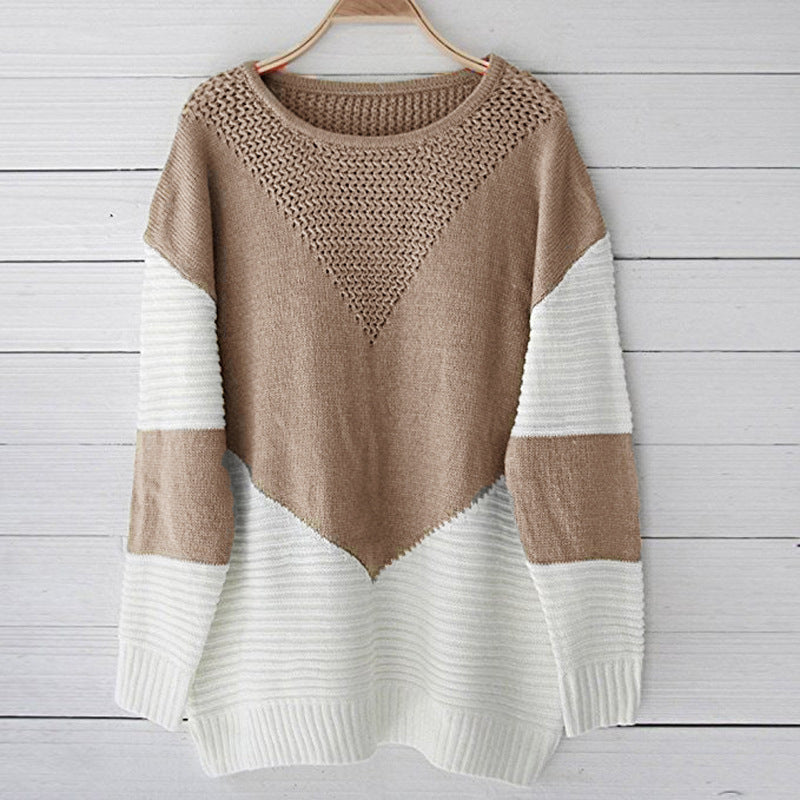 Damen Grobstrick Pullover mit modernem Chevron-Muster und weichfließender Silhouette Drune