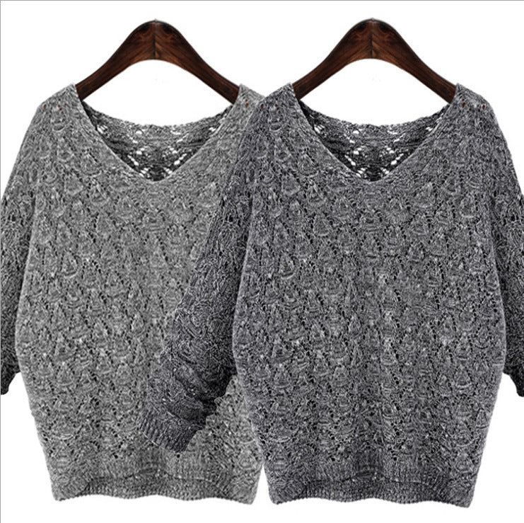 Damen luftiger Strickpullover mit filigranem Ajour-Muster Drune