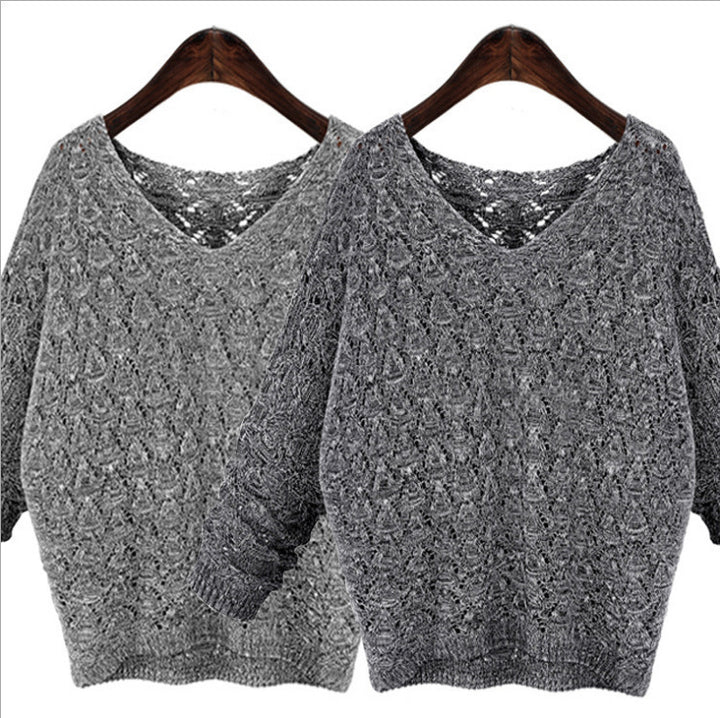 Damen luftiger Strickpullover mit filigranem Ajour-Muster Drune