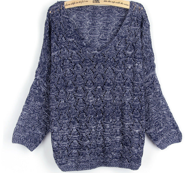 Damen luftiger Strickpullover mit filigranem Ajour-Muster Drune